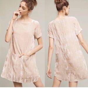 Anthropologie Cream Textured Dress